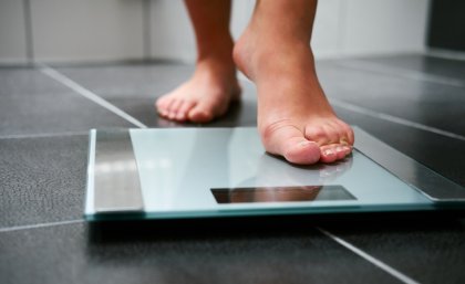 Stepping on to the scales